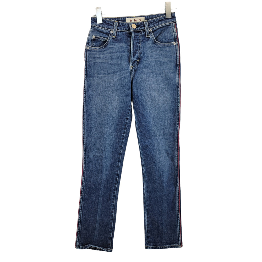 Amo Women's Denim Jeans Babe With Piping‎ DK Vintage Wash Skinny Size 25